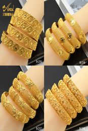 ANIID Dubai Gold Plated Bangle Bracelet For Women African Adjustable Gold Bangles Nigerian Bridal Wedding Jewellery Gift 2207022094083