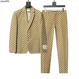 Clothing Designer Mens Blazers Style Autumn Luxury Coat Slim Fit Casual Patchwork Print Male Fashion Dress Suit Pants