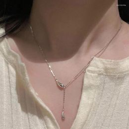 Pendant Necklaces 925 Silver Plated Water Drop Charm Necklace For Women Girl Choker Fashion Jewellery Gift Party Dz926