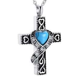 Cremation Urn Pendant Necklace Vintage Love Cross Stainless steel Fashion Women's pendants necklace Ash Jewellery Accessaries2977