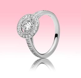 Authentic 925 Silver Vintage Circle Ring Women Wedding Jewellery for P CZ diamond Engagement Rings with Original box set High quality4956359