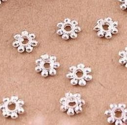 2000pcslot Silver Plated Daisy Spacer Beads Spacers 4mm Jewellery Findings Components Jewellery DIY sell4801950