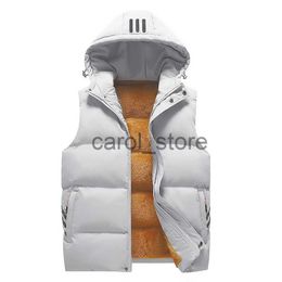 Men's Down Parkas Vest men's new autumn and winter fashion loose hooded jacket n-style retro outerwear sleeveless waistcoat J231225