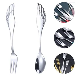 Dinnerware Sets Fork And Spoon Set Practical Tableware Stainless Steel Cake Kit Daily Use Metal Bride Mini Spoons
