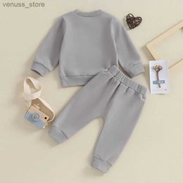 Clothing Sets 0-3Y Newborn Toddler Baby Boy Fall Winter Outfits Letter Crewneck Sweatshirt Casual Pants Set 2Pcs Clothes