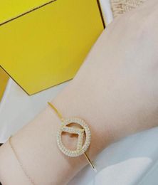 Bangle Design Woman Bracelet Gold Plated With Diamond Small Wrist Jewelry9600453