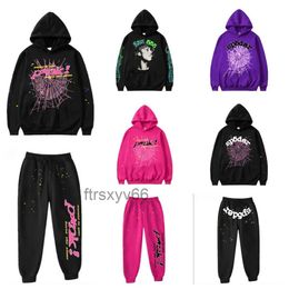 Spider Hoodie Tracksuit Set Designer Track Suit 555 Sp5der Mens Young Thug 555555 Men Women Sweatshirts Print Spider Web Pullover Sweatshirt RMBX