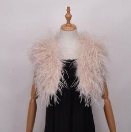 Scarves 100 Blush Pink Ostrich Feather BRIDAL Fur For Lady Women Evening Gown Wedding Dress Bridesmaid Wrap ShawlsScarves7935653