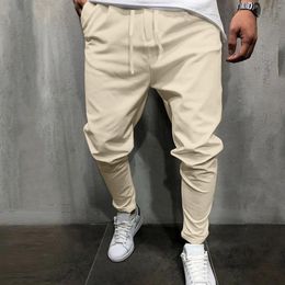 Men's Pants Trousers Mid-waist Cotton Casual Pocket Mens Linen Cropped Sports Boy 9