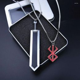 Pendant Necklaces Berserk Anime Necklace Guts Sword Wind Legends Warrior Logo Metal Choker For Women Men Gifts Jewelry Accessories