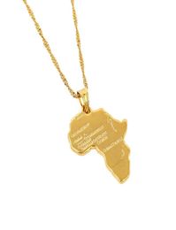 New African Map Pendant Necklace Women Girl 24K Gold Color Pendant Jewelry Men African Map Hiphop Item Whole5332165