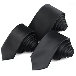 Bow Ties Classic Black For Men Silk Mens Neckties Wedding Party Business Adult Neck Tie 3 Sizes Casual Solid