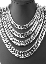 Necklaces Mens Big Long Chainstainless Steel Silver Necklace Male Accessories Neck Chains Jewellery On Fashion Steampunk6526883