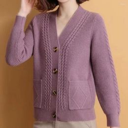 Women's Knits Fall Winter Sweater Coat Single-breasted Thick Knitted Long Sleeve Warm Soft Elastic Buttons Loose One Size Lady Cardigan