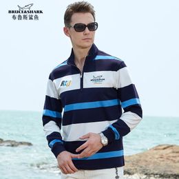 2023 Men's Polos Long Sleeve Bruce Shark Winter Clothing Thicken Warm Stretch Striped Loose Fashion Casual Big size 4xl 231222