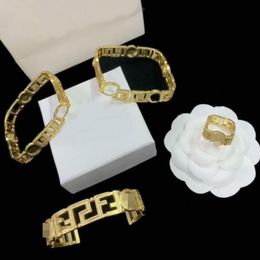 Fashion Designed Earring Bracelet Square openwork engraving Greece Meander Pattern Banshee Head 18K Gold Plated Birthday Festive Party Gifts HMS8 -- 077894476