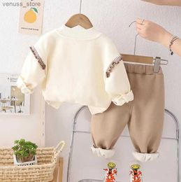 Clothing Sets Autumn Winter Outfits for Toddler Girls Love Plush Long-Sleeved Sweatshirt and Pants Christmas Baby Girl Infant Clothes Set