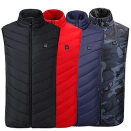 Jackets Heating Jackets USB Switch 211 Zone Heated Vest Electric Thermal Hunting Outdoor Coat Men's Women's Intelligent Padded Clothes