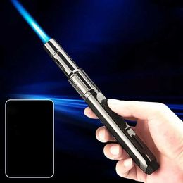 New Metal Windproof Butane No Gas Turbine Torch Lighter Kitchen Barbecue No Gas Stove Outdoor Camping Cigar Lighter Men's Gift