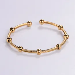 Bangle 2023 Luxury Multi Beads Cuff Bracelets For Women Gift High Quality Gold Colour Stainless Steel Men Jewellery