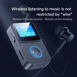 Connectors Bluetooth 5.0 Audio Receiver Lcd Display Tf Card Mp3 Player 3.5mm Aux Stereo Music Wireless Adapter for Car Speaker Headphone