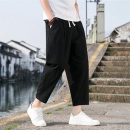 Men's Pants Mens Spring And Summer Casual Wild Cotton Loose Korean Version Of The Trend Straight Poplin