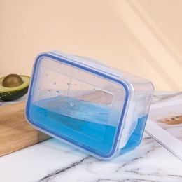 Four piece set of food grade plastic preservation box, sealed refrigerator storage box, commercial transparent food preservation box