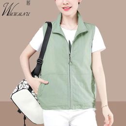 Jackets Casual Liner Cropped Summer Vest Women Lightweight Basic Turndown Collar Sleeveless Jackets Solid Color Classic Chaleco Mujer