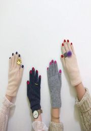 Five Fingers Gloves Chic Nail Polish Cashmere Creative Women Wool Velvet Thick Touch Screen Woman039s Winter Warm Driving4268596