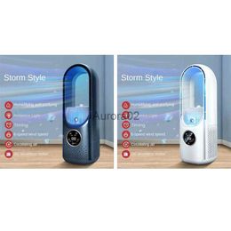 Electric Fans Portable Air Cooler Leafless Electric Fan 6 Speed Silent Timer Air Conditioner Cooling Fan Humidifier Conditioning Fan YQ231225