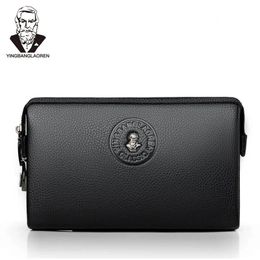 Briefcases Men's Coded Lock Day Clutch Antitheft Business Handbag Male Big Capacity Zipper Long Wallet Phone Case Cards Holder