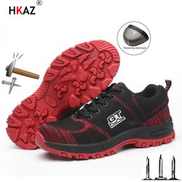 3 Sport Fashion Breathable Air Mesh Women Men Shoes Work Sneakers Safety Lightweight Boot D118 231225