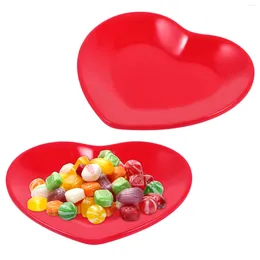 Plates Plastic Heart Plate Dessert Salad Breakfast Serving Tray Wood Trays