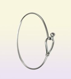 whole 12pcs lot stainless steel Silver Adjustable Bangle Bracelet Fashion Simple design thin wire cuff bangle Jewellery findings4867172