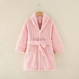 Baby Girls Clothes Winter Flannel Robes for Kids Teen Girls Bathrobe for 4-14 Y Children Pyjamas Robes Pink Blue Navy Bath Towel 231225