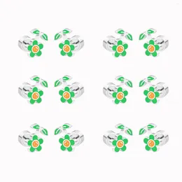 Stud Earrings LUXUKISSKIDS 12Pairs/Lots Trendy 9.9mm Stainless Steel Flower Earring Cute Style Baby Girl Wholesale Party Student P