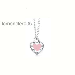 Luxury Fashion Classic Ti's High Version 925 Sterling Silver Heart Necklace Pendant Rivet Love Necklace Designer Jewelrys Birthday Christmas Gift 8QYJ