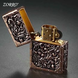 The New ZORRO Brand Pure Copper FiveSided Windproof Kerosene Lighter Armor For Collection Gifts