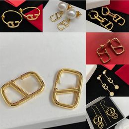 Designer Stud Womens Earring Hoop Earrings Luxury Pearl Studs 18K Gold Plated Stud Brand Top Quality Women Girls Chirstmas Gifts316L