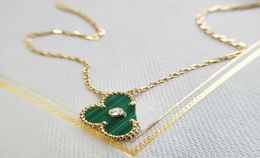 S925 silver flower pendant necklace with diamond and malachite stone for women mother birthday Jewellery gift have stamp PS47317953323