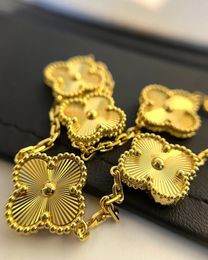 18k gold luxury clover designer bracelet charm bangle love five leaf flower tennis bracelets retro vintage bangles jewerlry for women