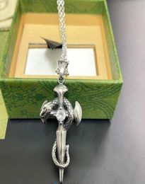 New Long Chain Necklaces for Women and Men Luxury Designer 925 Sterling Silver Pendant Necklace Vintage Jewelry High Q6094760