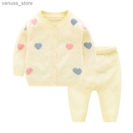 Clothing Sets Spring thin Baby Girl Clothes Sets Newborn Baby Girl Clothing LOVE Outfits Baby Knit Sweater Baby Pajamas Sets