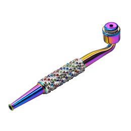 Metal Smoking Pipe 145mm Multicolor Herb Pipe Portable Smoking Tool Dry Burning Tobacco Accessories Smoke Shop