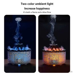 Humidifiers Color Flame Lamp Air Humidifier Ultra Quiet Aroma Diffuser 560ML Aromatherapy Humidifiers Timing Mist Modes for Home Bedroom