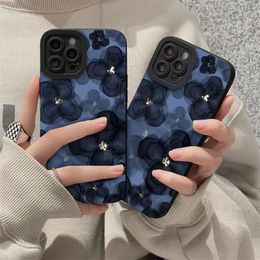 Camellia Pattern Creative Phone Case For iPhone 15 14 13 11 12 Pro Max 7 8 Plus X XS Max XR Shockproof Back Cover Accessories 100pcs