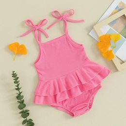 Clothing Sets Ledy Champswiin Baby Girl Swimsuit Solid Color Strap Tops Triangle Shorts Swimming Suit Toddler Swimwear