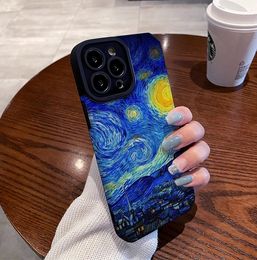 Starry Night By Van Gogh Phone Case for Iphone 15 11 12 Pro Max Iphone 13 14 Pro Max Cases Back Cover 350pcs