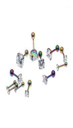 Stud Needle 126MM Stainless Steel Screwback Zircon Earrings Colorful Plated No Easy Fade Allergy 12456206