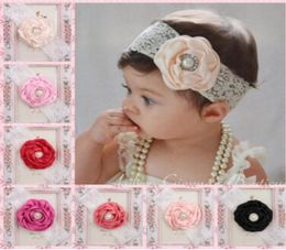 2018 Infant Flower Pearl Headbands Girl Lace Headwear Kids Baby Pography Props NewBorn Bow Hair Accessories Baby Hair bands6795661